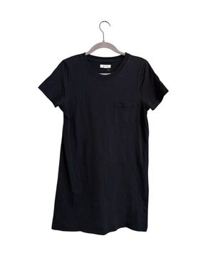 Madewell Black Crewneck Pocket Tee Dress